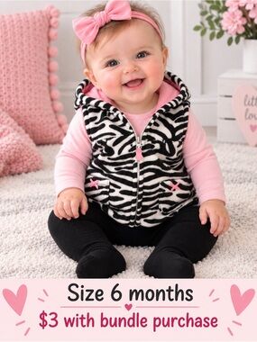 Carter's Zebra Print Hoodie - 6 Months